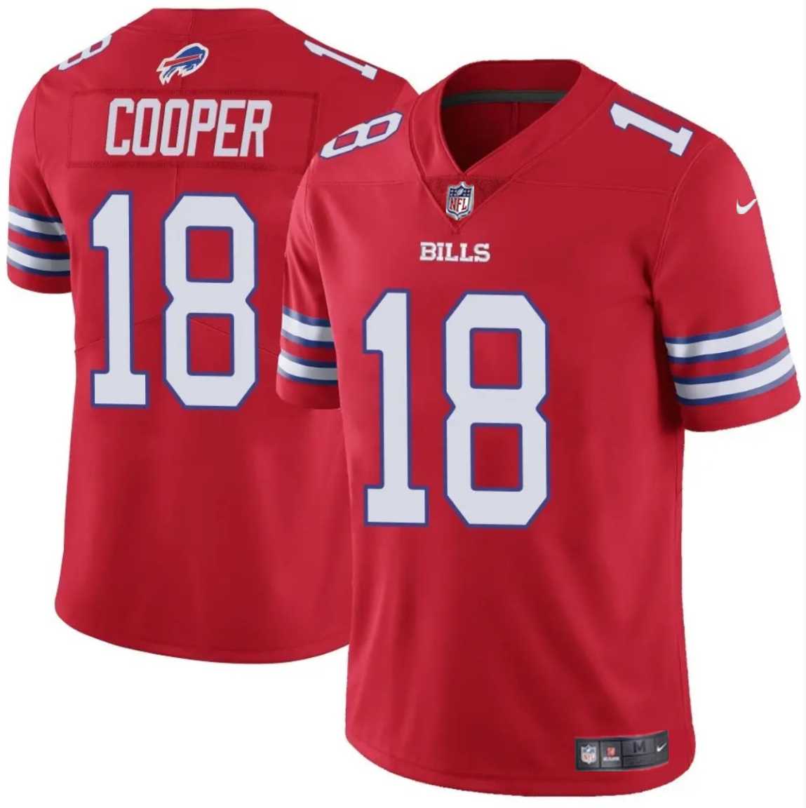 Men & Women & Youth Buffalo Bills #18 Amari Cooper Red 2024 Vapor Untouchable Limited Stitched Jersey Dzhi